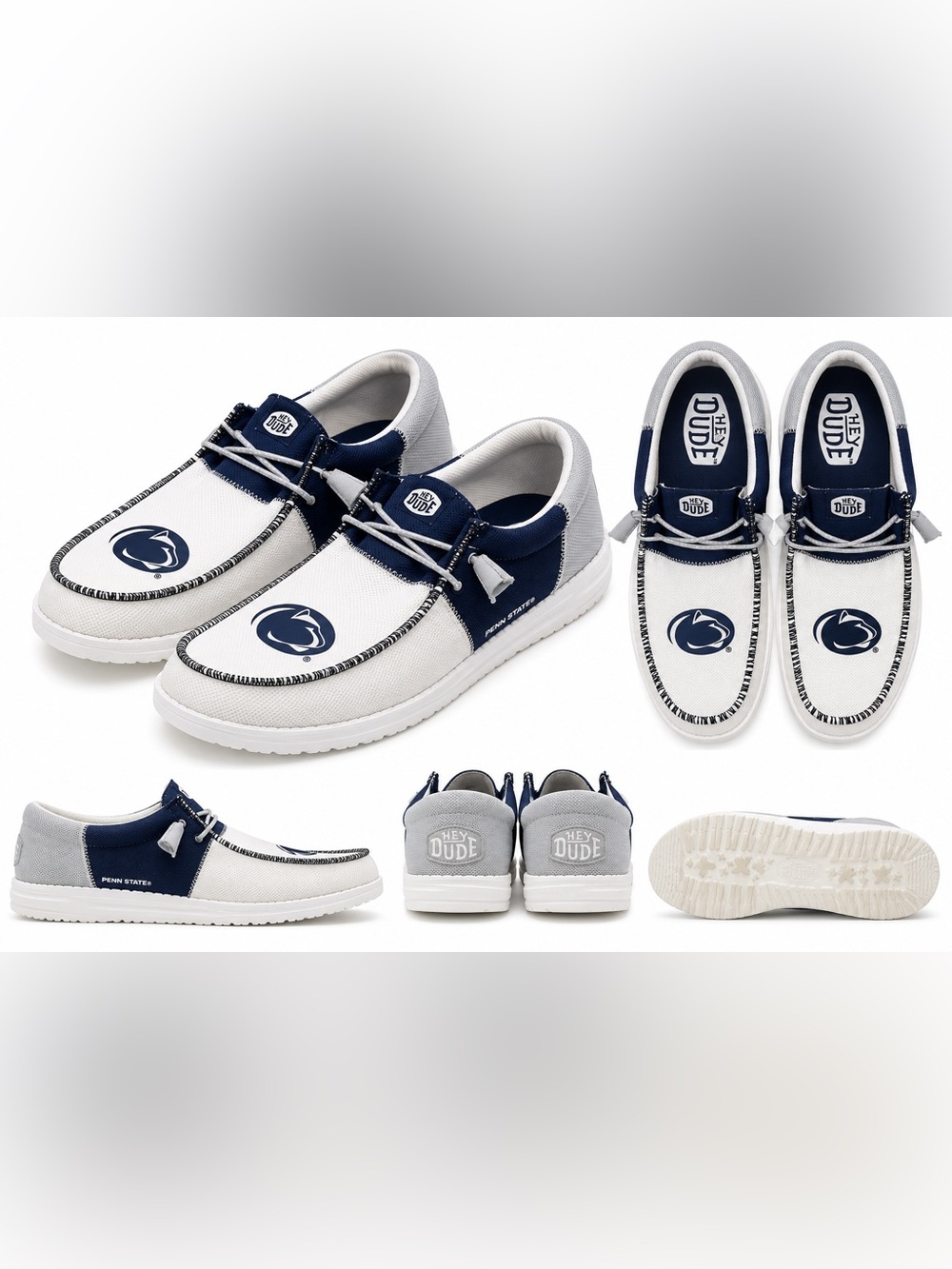 HEYDUDE Wally Tri Penn State Nittany Lions Shoes Men’s 10 Navy Grey PSU